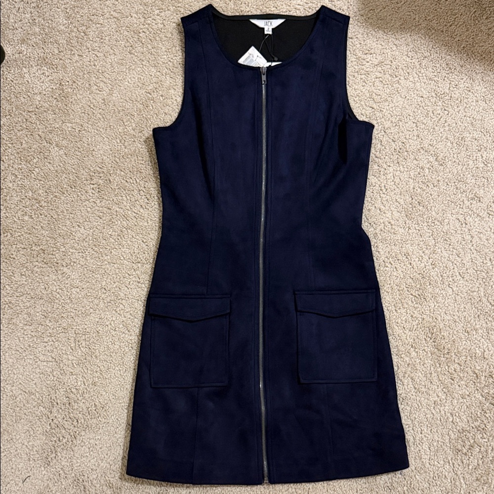 Jack by BB Dakota Navy Zip-Front Mini Dress